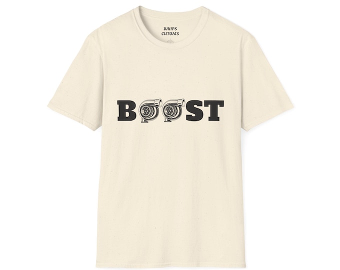 Boost Turbos Unisex Softstyle T-Shirt, Racing Tee, Car Lover Shirt, Street Racing Apparel, Drag Racing Top