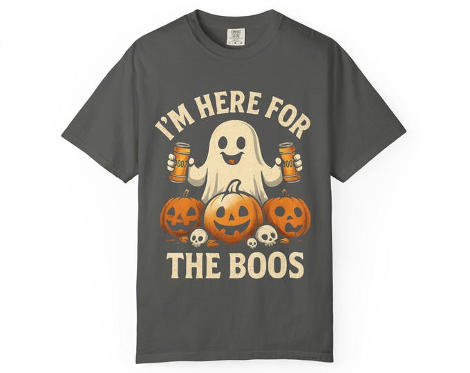 Spooky Halloween T-Shirt, Unisex Ghost Tee, I'm Here for the Boos Shirt, Fall Festive Apparel, Trick or Treat Clothing