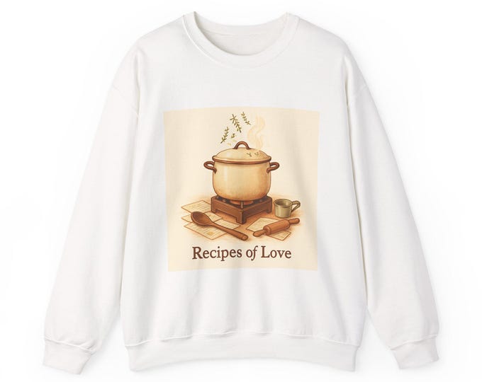 Recipes of Love Pot and Herbs Sweatshirt | Cooking Kitchen Cozy