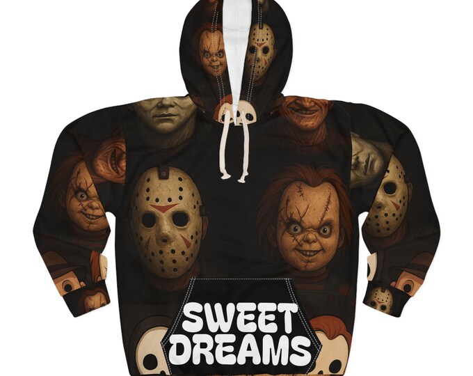 Spooky Sweet Dreams Hoodie: Unisex Horror Pullover for Halloween
