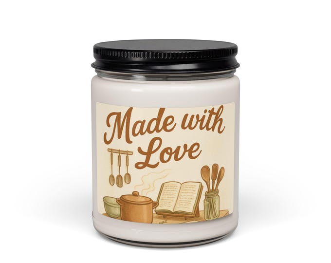 Kitchen Cooking Love Candle | Soy Candle 9oz, Recipe Book Kitchen Utensils