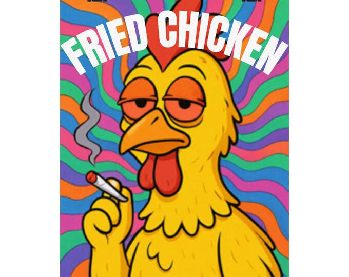 Fried Chicken Art Print: Retro Kitchen Poster, Foodie Gift