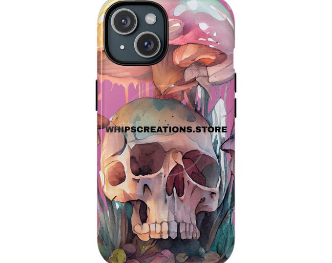 Giant Skull & Mushroom Phone Case | Tough Magnetic Cases, Skull Phone Cover, Gothic Style, Unique Gift, Halloween Decor