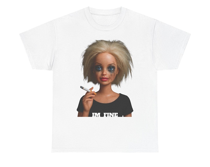 Stressed Doll T-Shirt, Funny Graphic Tee, Unisex Cotton Shirt, Anxiety Humor Top, Relaxation Apparel