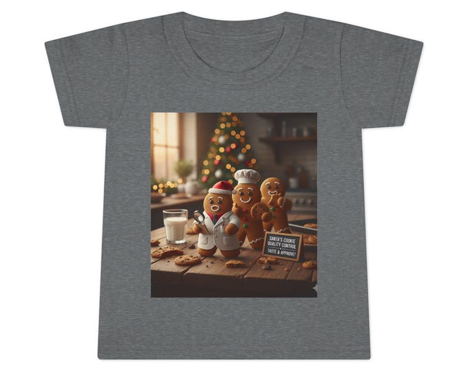 Gingerbread Family Cookie Scene Toddler T-shirt | Christmas Tree Holiday Baking