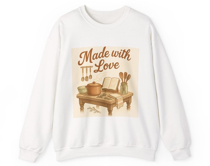Made with Love kitchen utensils illustration Sweatshirt | cozy baking cooking design