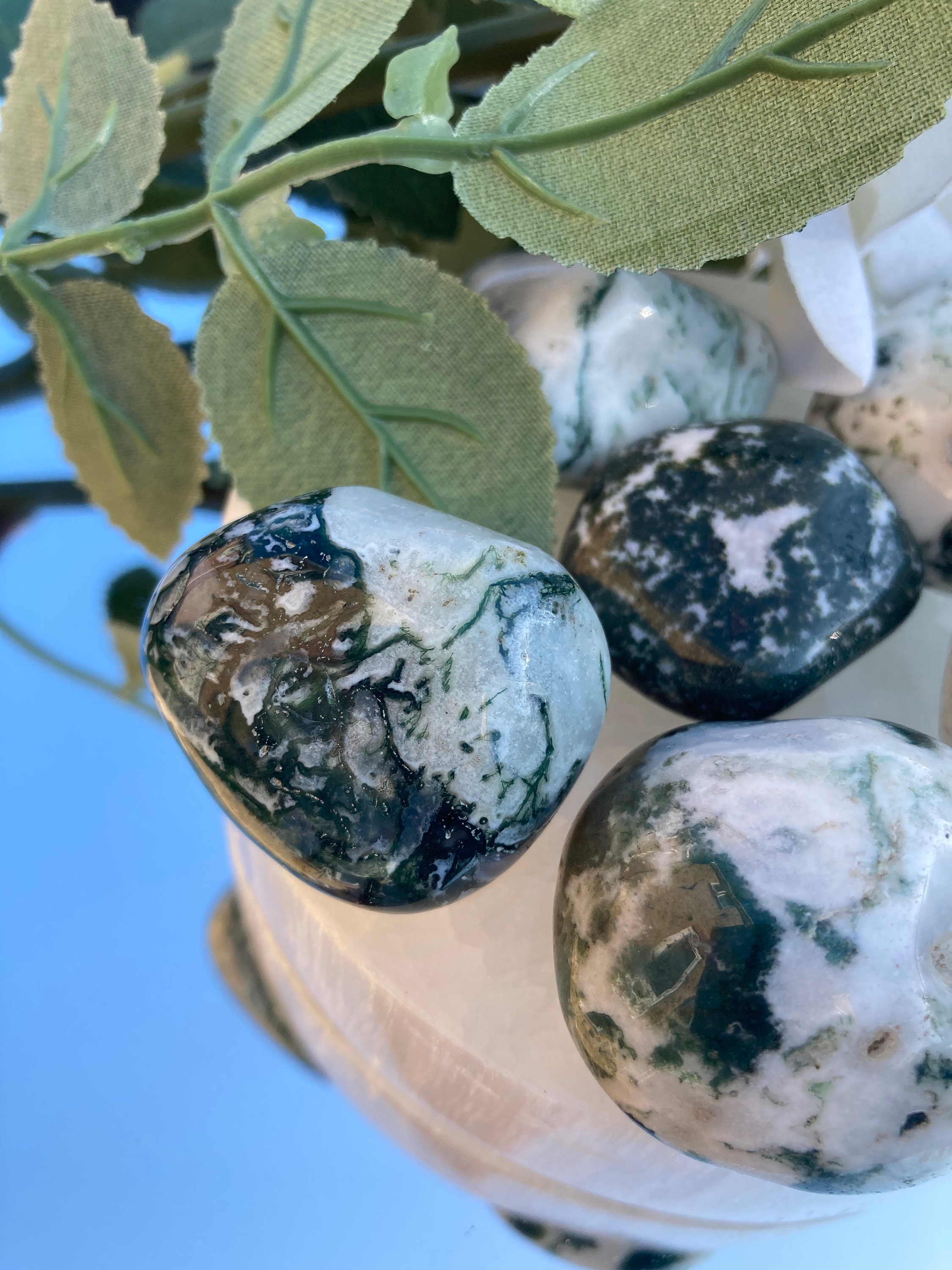 Tree Agate XL Crystal Healing Tumble Stone Peace Calms Etsy