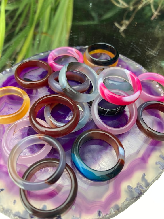 Healing crystal band ring deals