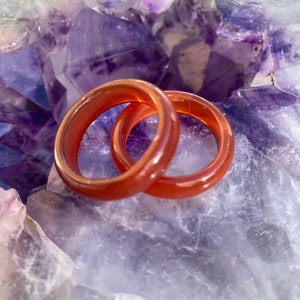 Carnelian Crystal Band Ring - Lucky in Love - Friendship