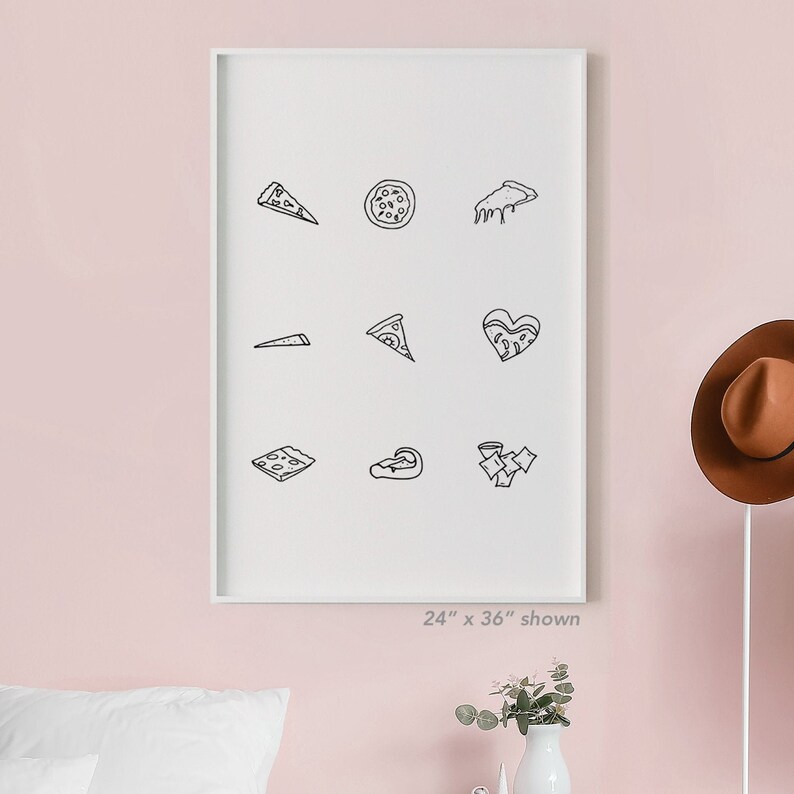 Pizza Print Pizza Wall Art for Kitchen Decor Housewarming Etsy