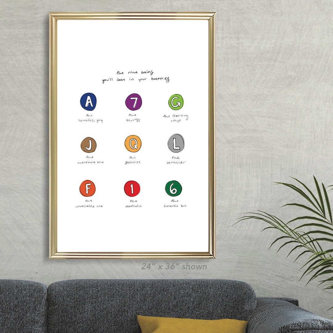 Subway Stereotypes Poster, Subway Trains Print, NYC Subways Art, NYC Trains Art, New York Art