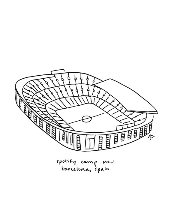 Spotify Camp Nou Barcelona Spain Soccer Stadium, La Liga Club FC Barcelona  Fan, La Liga Club FC Fan Poster Painting Spain, Camp Nou Drawing - Etsy | Poster