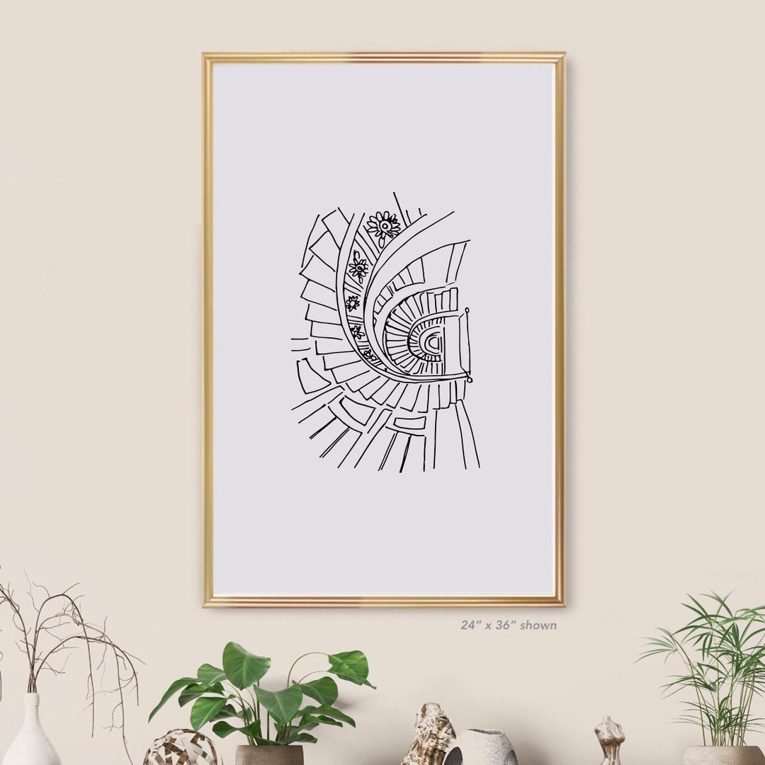 The Rookery Interior Chicago Art Print Poster Drawing Painting ...