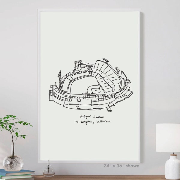 Dodger Stadium Art Drawing Etsy