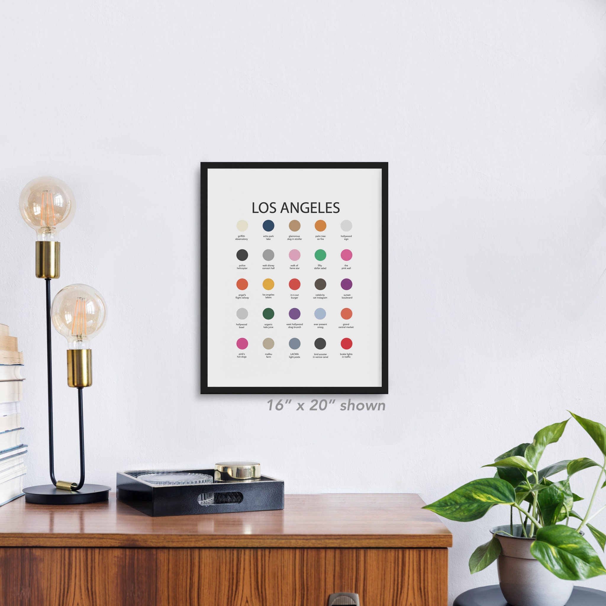 Los Los Home Angeles Map, Poster, Angeles Etsy Los Angeles Print Print, LA Map Poster, Decor, Palette Angeles Minimalist Color Wall Art City - Los