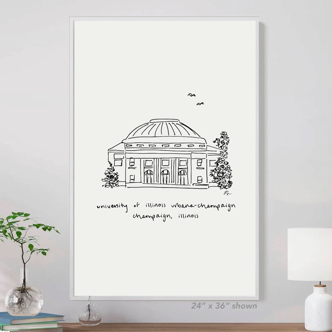 University of Illinois Urbana Champaign UIUC Painting Drawing Poster