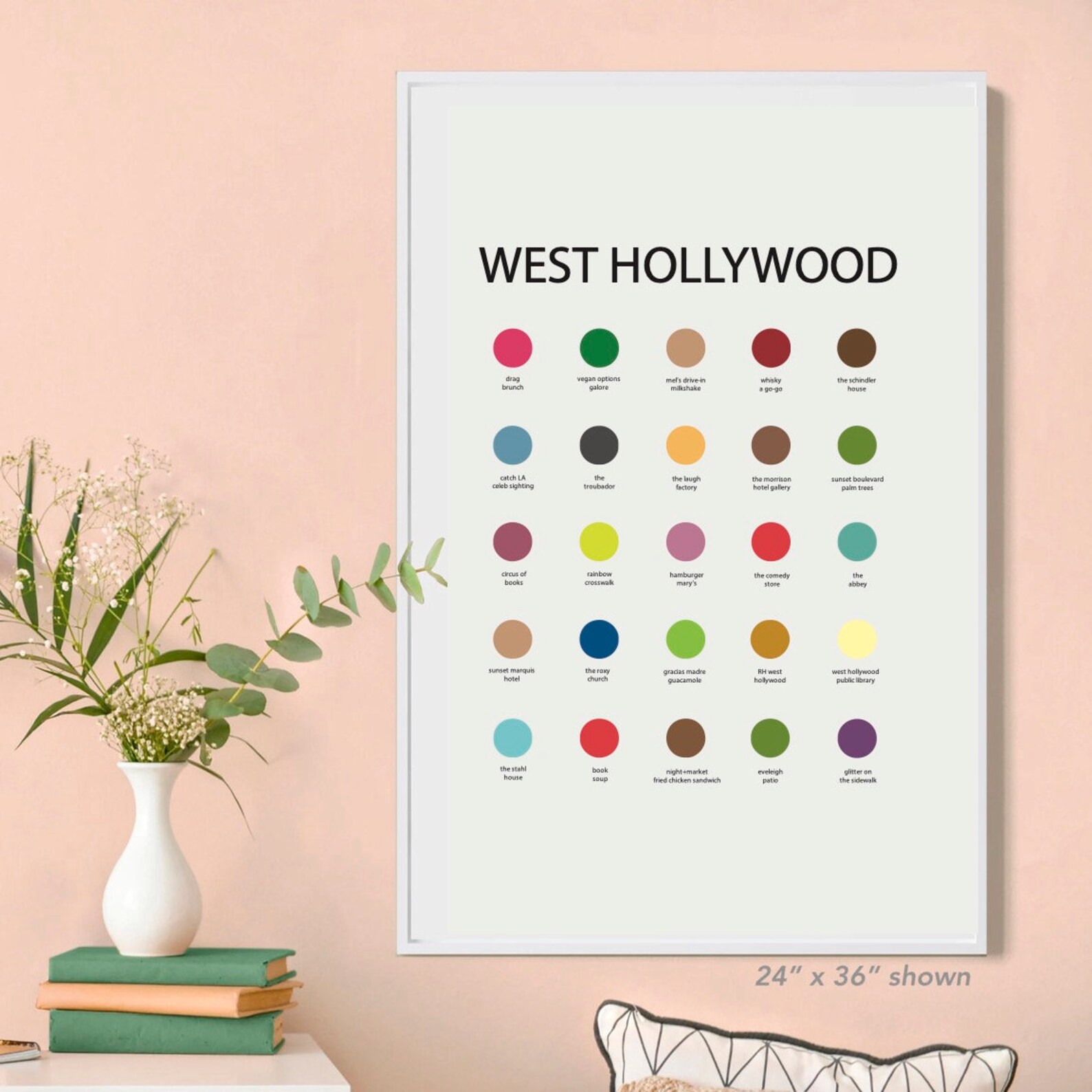 West Hollywood, Weho Palette Print, West Hollywood Print, Weho