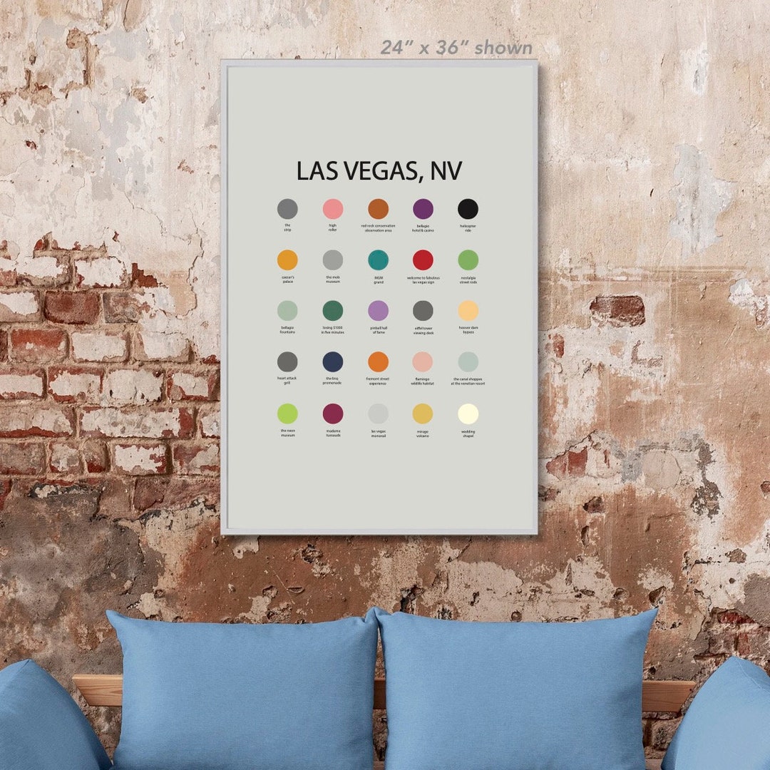 Las Vegas Art, Las Vegas Palette Print, Las Vegas, NV Print, NV Illustration, Las Vegas NV