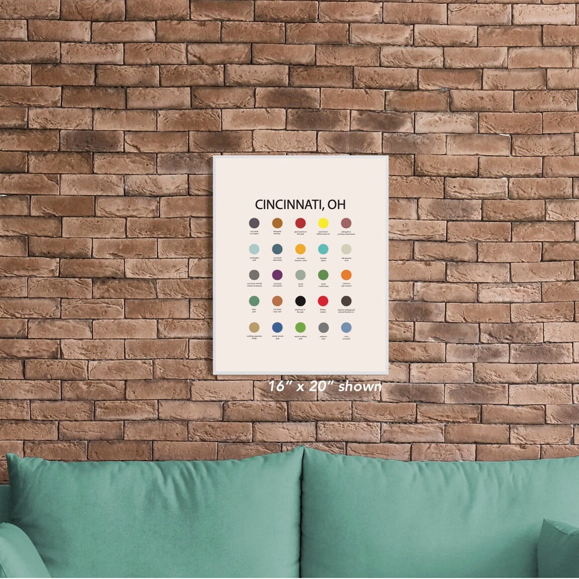 Cincinnati Ohio City Print Palette Art Cincinnati Ohio Cincy Etsy