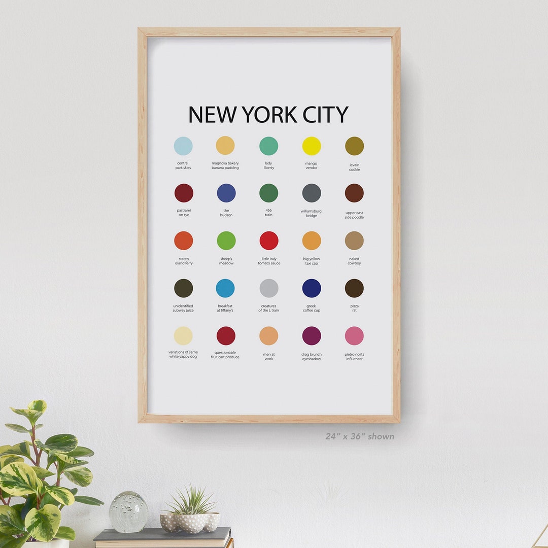 New York City Color Palette Print, New York City Wall Art Print, NYC