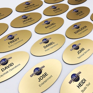 Personalized Text or Logo Title EMPLOYEE Company NAME BADGE for Work, Customized Magnetic Fastener Office Staff Name Badge Tags