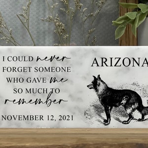 Custom Dog Memorial, Dog , Dog  Marker, Pet Memorial Gift, Personalized Gift, Marble Stone 3x6 and 4x8, German Shepherd