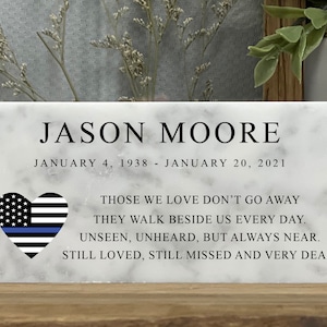 Custom Police Officer Memorial Stone - Marble - Law Enforcement - Sympathy Gift - Police Department - Personalized