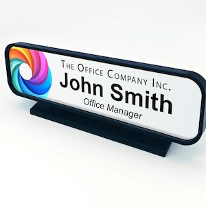 Desk Name Plate or Wall Name Plates - 8x2&quot; & 10x2&quot; - White, Silver, or Gold - Personalized Office Signs