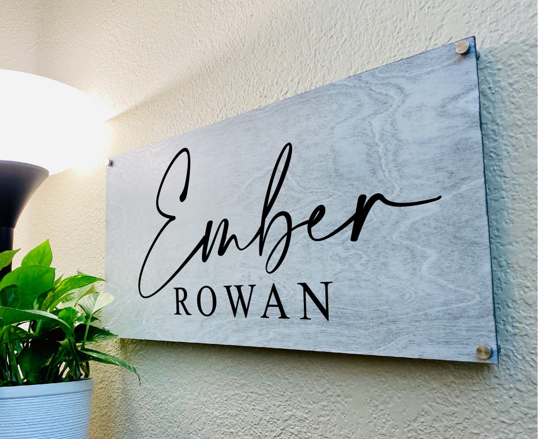 Real Wood Name Sign | Kids Name Sign | Kids Room Sign | White Sign ...
