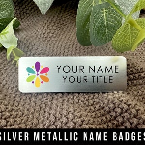 Design Your Own NAME & Personalized MAGNETIC Backing TAGS for Work, Customized Logo or Title Name Employee Company Badge Tags