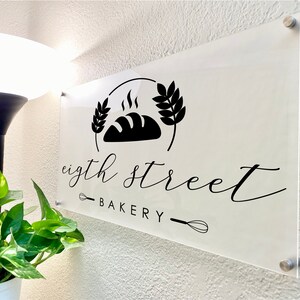 Custom BUSINESS Logo Clear ACRYLIC SIGN, Home Office and Transparent Business Logo Wall Mounted Acrylic Sign Gift for Decor