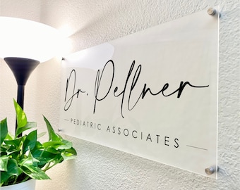 Personalized Transparent ACRYLIC BUSINESS Logo SIGN, Home Office Business Décor Clear Acrylic Wall Mounted Custom Logo Sign