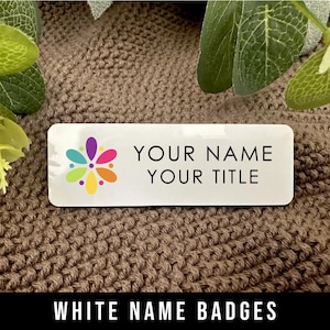 BUSINESS Title and Logo NAME Magnetic Backing Personalized BADGE, Customizable Company Name Plastic Badge Tags Gift for Work