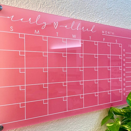 Personalized Wall Calendar Custom Acrylic Dry Erase Board Etsy