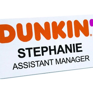 Personalized BUSINESS NAME and Employee Company Office Staff BADGES for Work, Customized Text or Logo Magnetic Backing Professional Name Tag
