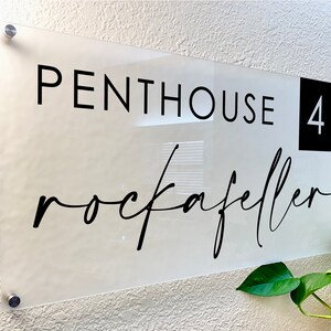 Custom Name ACRYLIC BUSINESS Hotel Room SIGN, Transparent Business Logo & Wall Mounted Clear Acrylic Office Sign for Gift