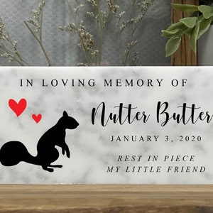 Custom Squirrel Memorial Gift - Marble Stone  - Handmade Gift - Personalized Gift - Sympathy Gift -  -  Marker