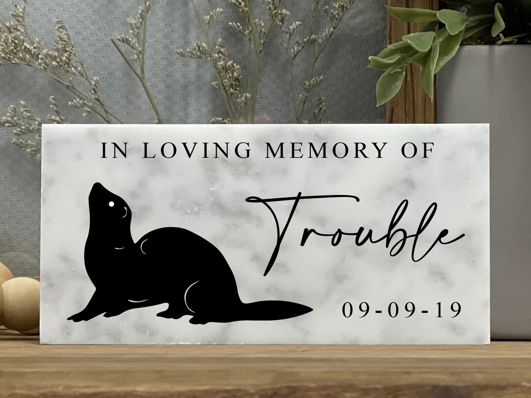 Pet Ferret Memorial Stone Personalized Gift Pet Ferret Memorial Gift