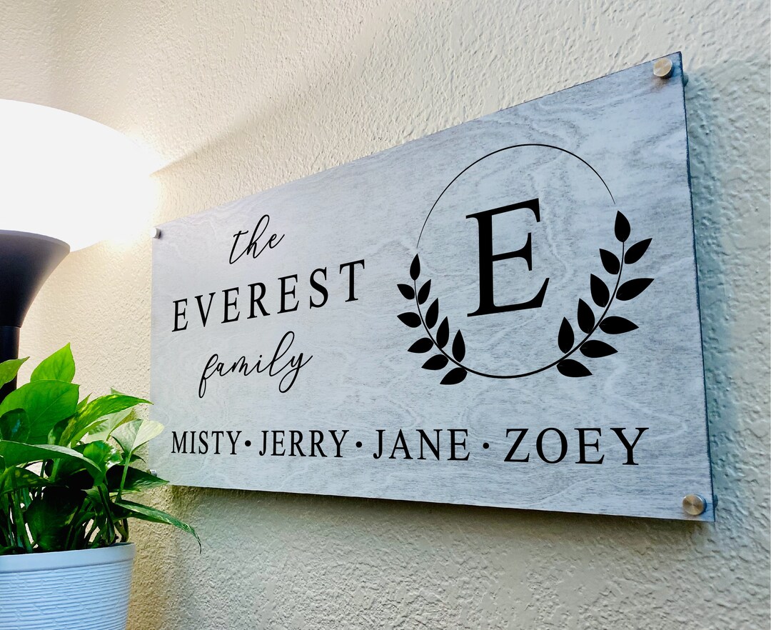Personalized Family Name Wood Sign | Custom Wall Decor - Etsy