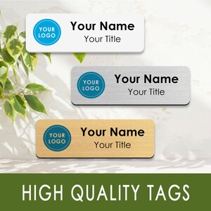 Personalized Name Logo or Title Magnetic COMPANY EMPLOYEE Office BADGE for Work, Customized Text High Quality Name Badge Tags