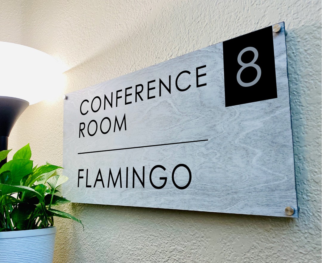 Custom Business Sign | REAL WOOD | Conference Room Sign | Meeting Room ...