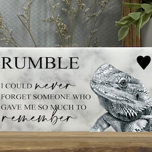Pet Bearded Dragon Memorial Stone - Personalized Gift - 3x6 and 4x8 - Pet Lizard Memorial Gift - Custom    - Pet Loss
