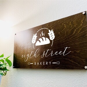 Custom Business Sign | Wood Business Sign | Home Decor | Office Sign | Wall Sign | Natural Wood Sign | Personalized Sign | Bakery Sign