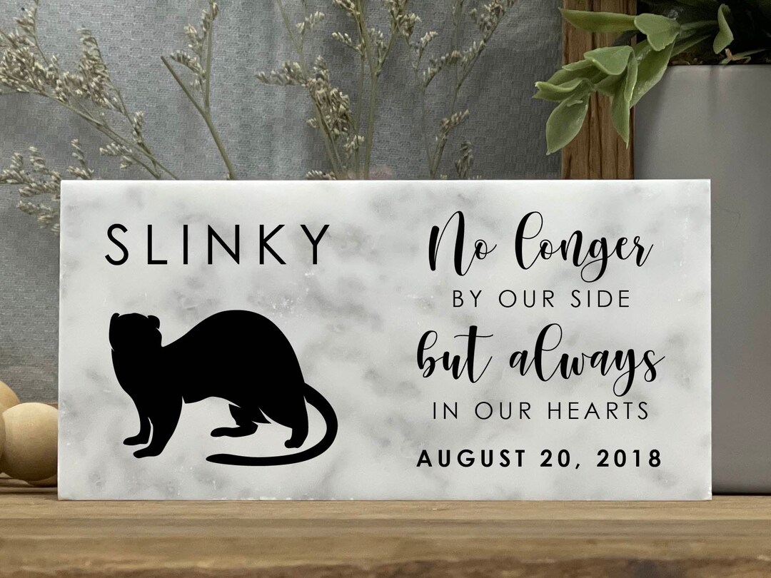 MEMORIAL STONE, PERSONALIZED Stone, Ferret Print Crafted Stone for Home