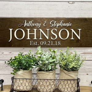 COUPLES NAME SIGN, Wooden Name Sign, Customizable Wedding Wall Hanging Sign, Housewarming Gift, Laser Cut Natural Wood Wall Sign
