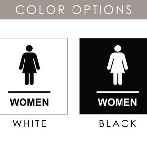 Women Restroom Sign 8 X 8, 6 X 8 or 4 X 8 Inches Sign for Door or Wall ...