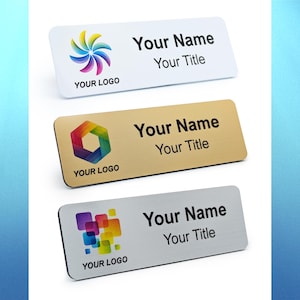 CUSTOM Business Name Badge - Personalized with Your Logo - Staff Identification - Company Branded Name Tags - Magnetic Backing
