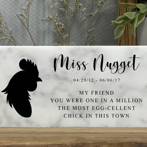 NATURAL STONE, PET Memorial Stone, Custom Marble Home Decoration Memorial Chicken Stone, Stone Décor, Chicken Lover Sympathy Gifts