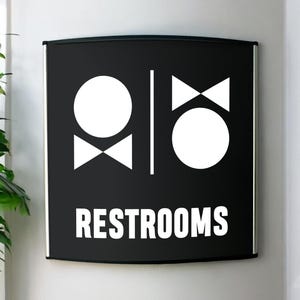 Minimalist Restroom Sign – Hallway Print Sign – Office Restroom Sign for Door and Wall – Modern Restroom Sign – Office Restroom Sign