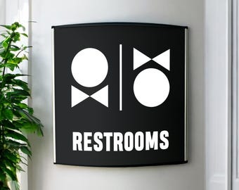 Minimalist Restroom Sign – Hallway Print Sign – Office Restroom Sign for Door and Wall – Modern Restroom Sign – Office Restroom Sign
